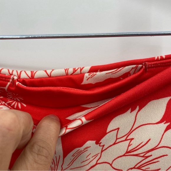 Free People RARE plaid prairie floral red ballet leggings - Picture 4 of 6